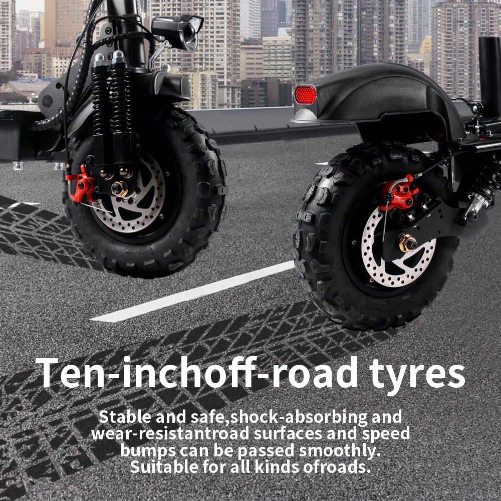 Auvitalliving 2000W Dual Motors 11-inch Electric Scooter - Black