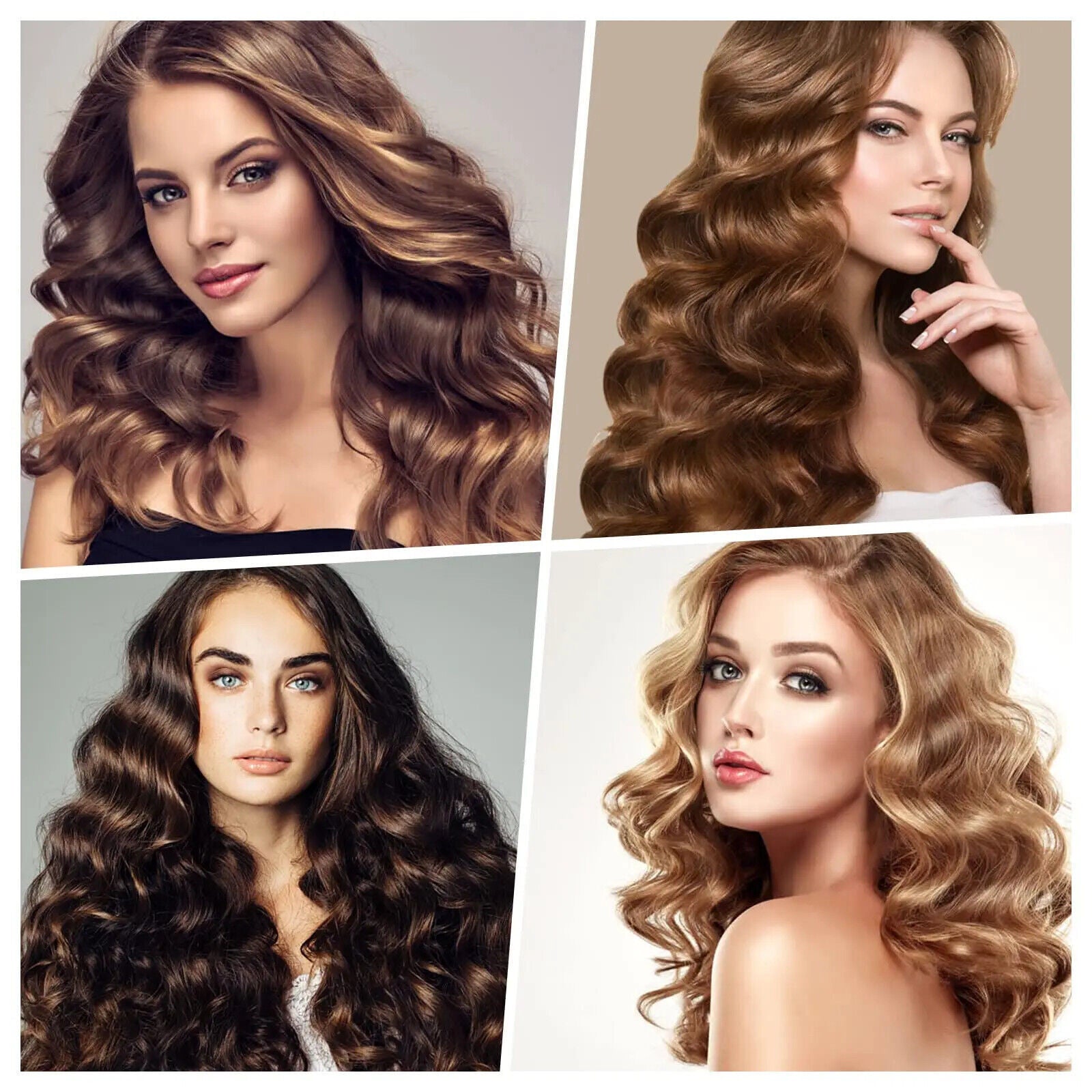 Cordless Automatic Wireless Hair Curler Rotating Handheld Function LCD Display