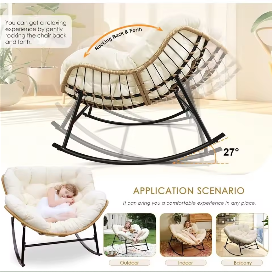 Auvitalliving Indoor and outdoor cushioned rocking chair