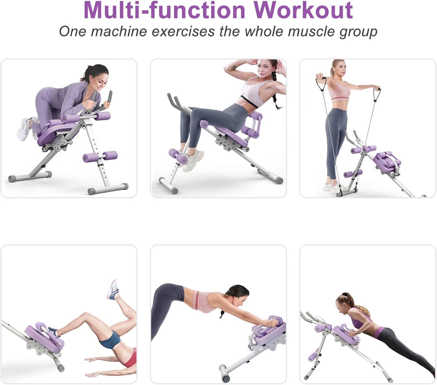 Ab Machine for Stomach Workout: Adjustable Ab Trainer for Home Exercise, Abdominal Core Machine Abs Crunch Machine, Foldable Stomach Exercise Equipment For Women