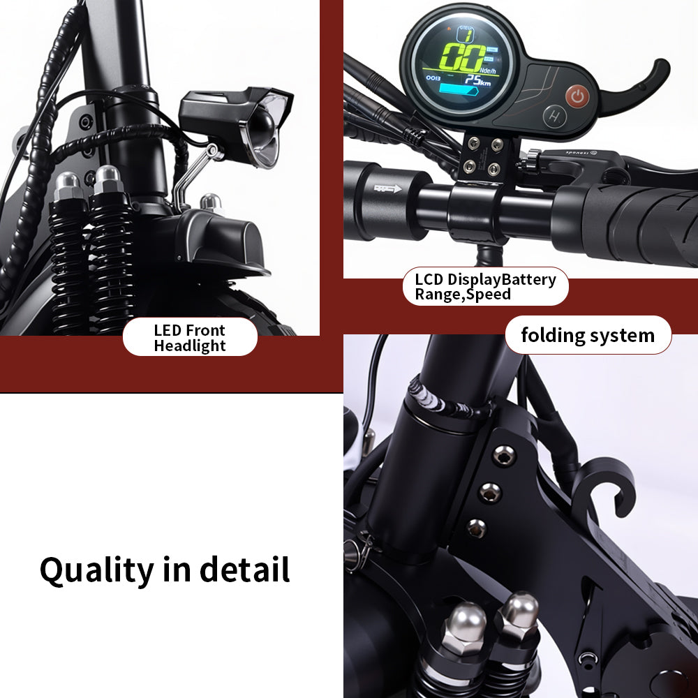 Auvitalliving 2000W Dual Motors 11-inch Electric Scooter - Black