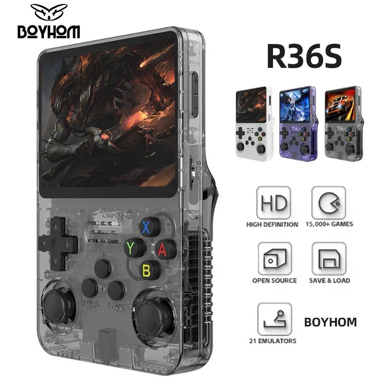128G R36S Retro Handheld Video Game Console Linux System 3.5 Inch IPS Screen