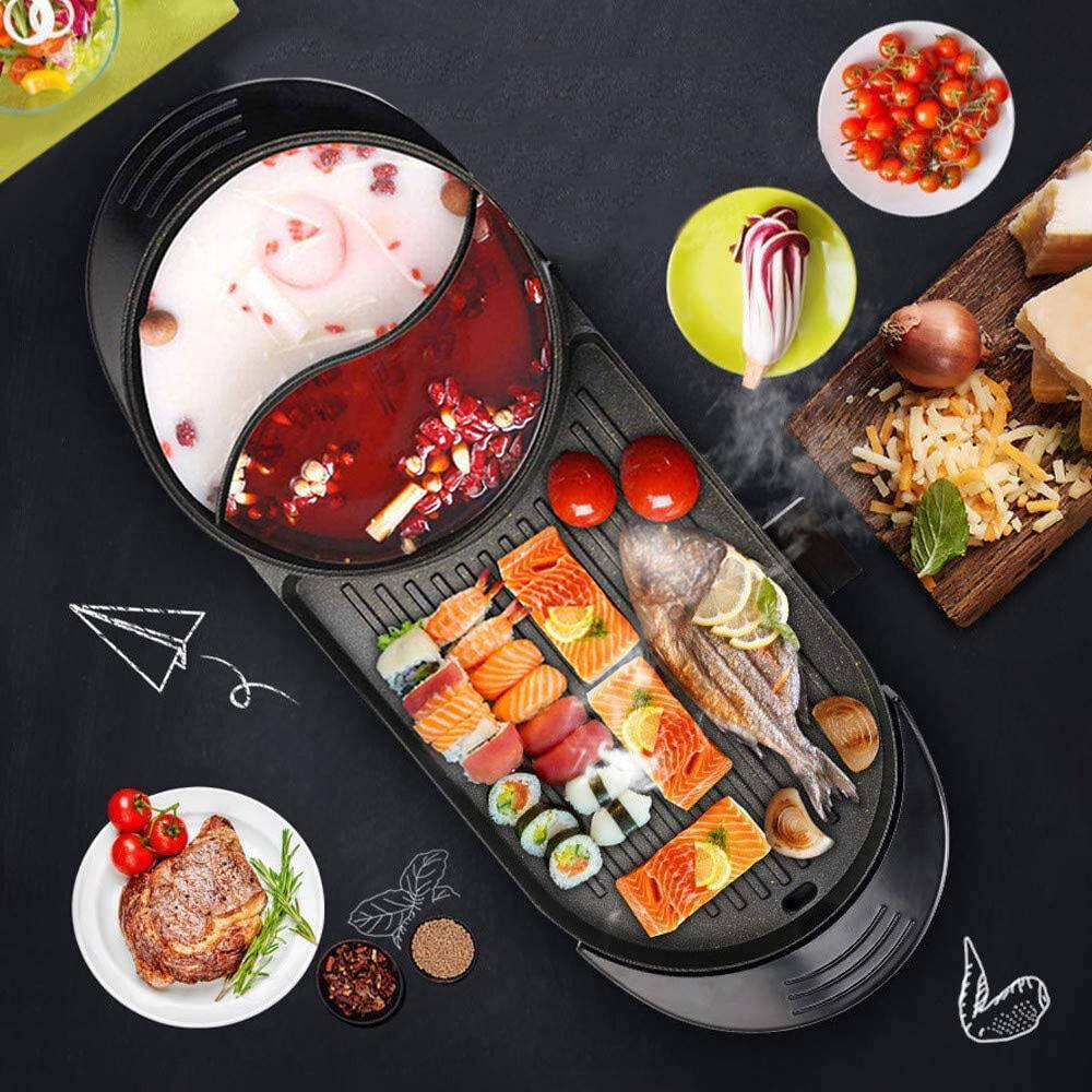 Electric 2 In 1 Hot Pot Hotpot BBQ Grill