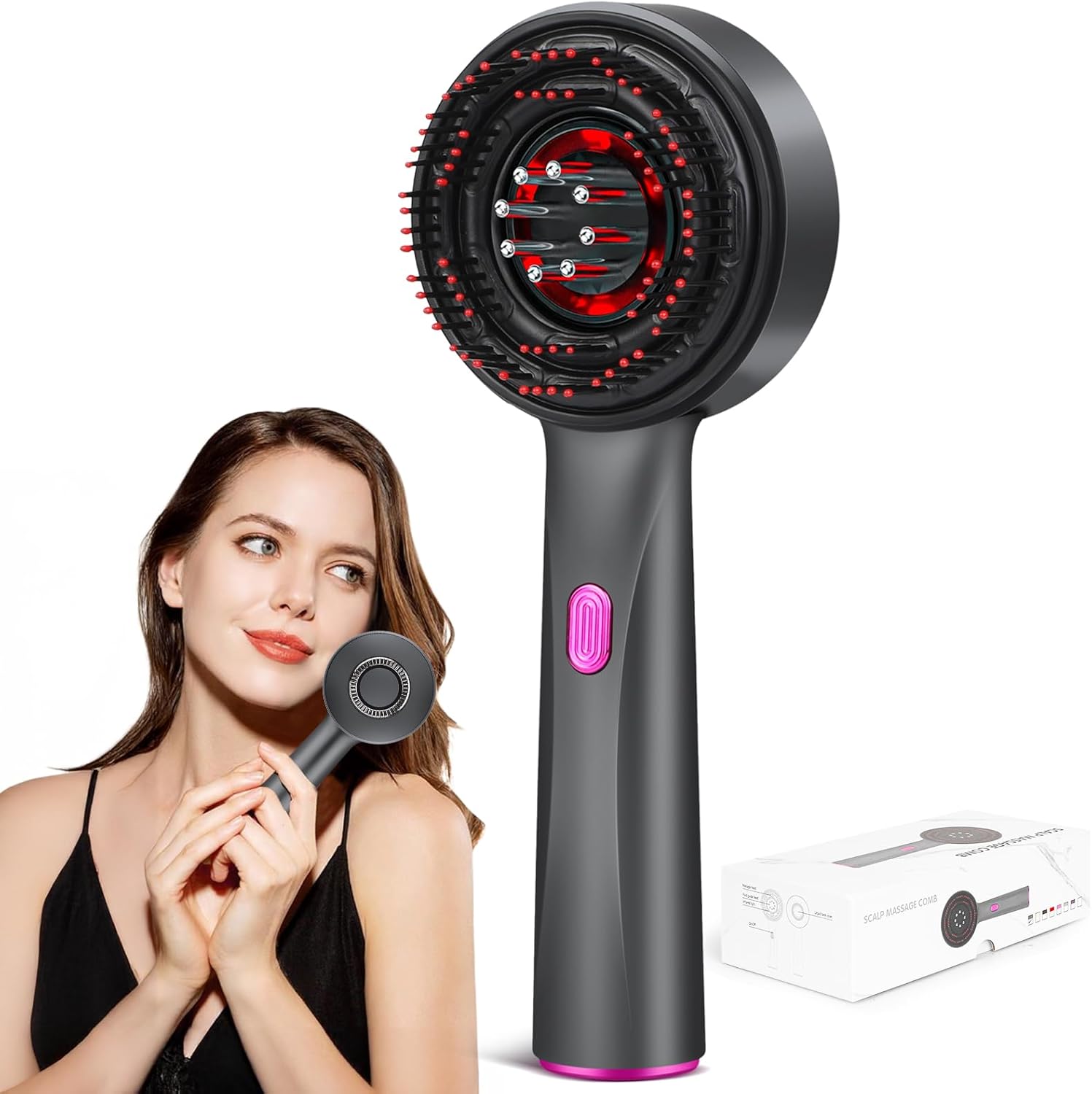 3 in 1 Hair Oil Applicator,Head Massager Scalp, Hair Oil Applicator Scalp Massager, Electric Scalp Massager Brush, ipx7 Waterproof Scalp Oil Applicator, Dark Gray