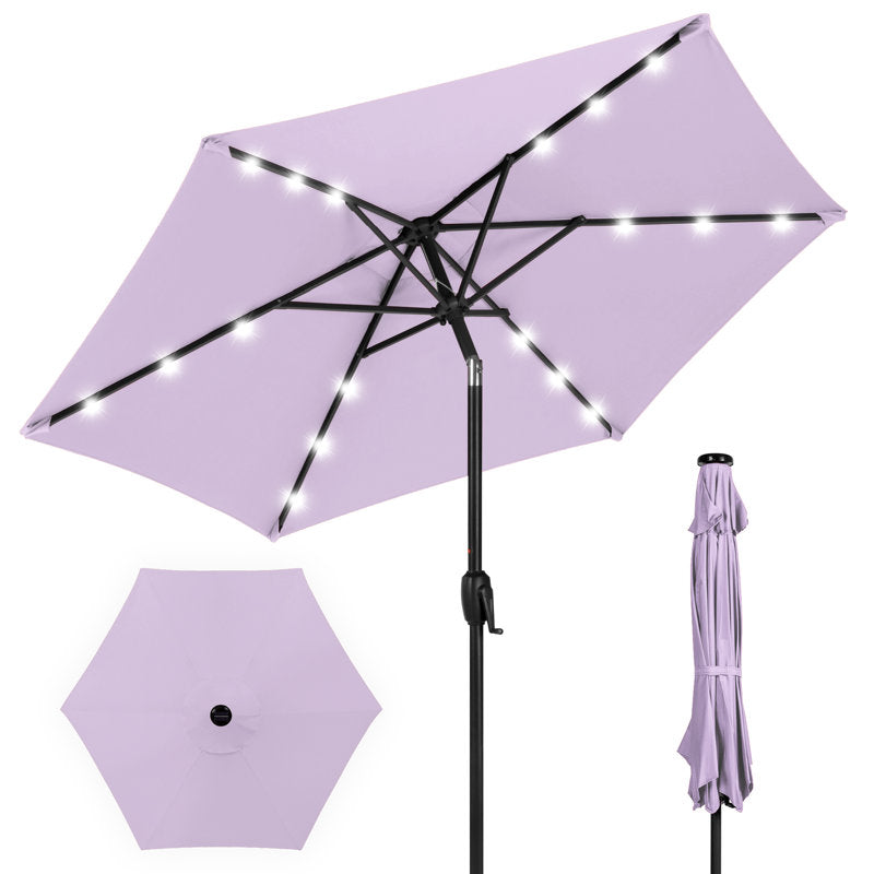 Auvitalliving 7.5Ft Outdoor Solar Patio Umbrella For Deck