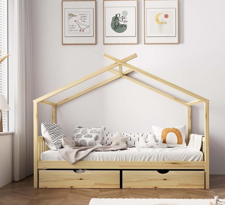 Auvitalliving House Single Bed with Storage