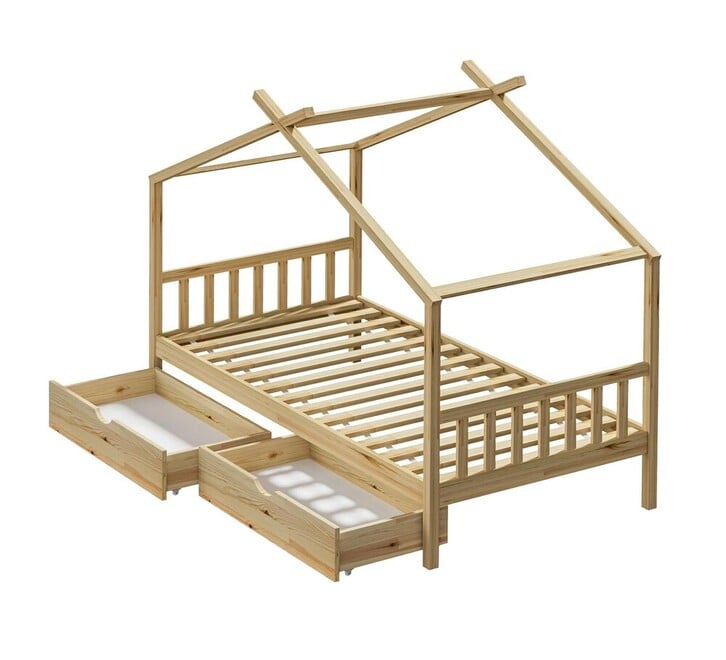 Auvitalliving House Single Bed with Storage