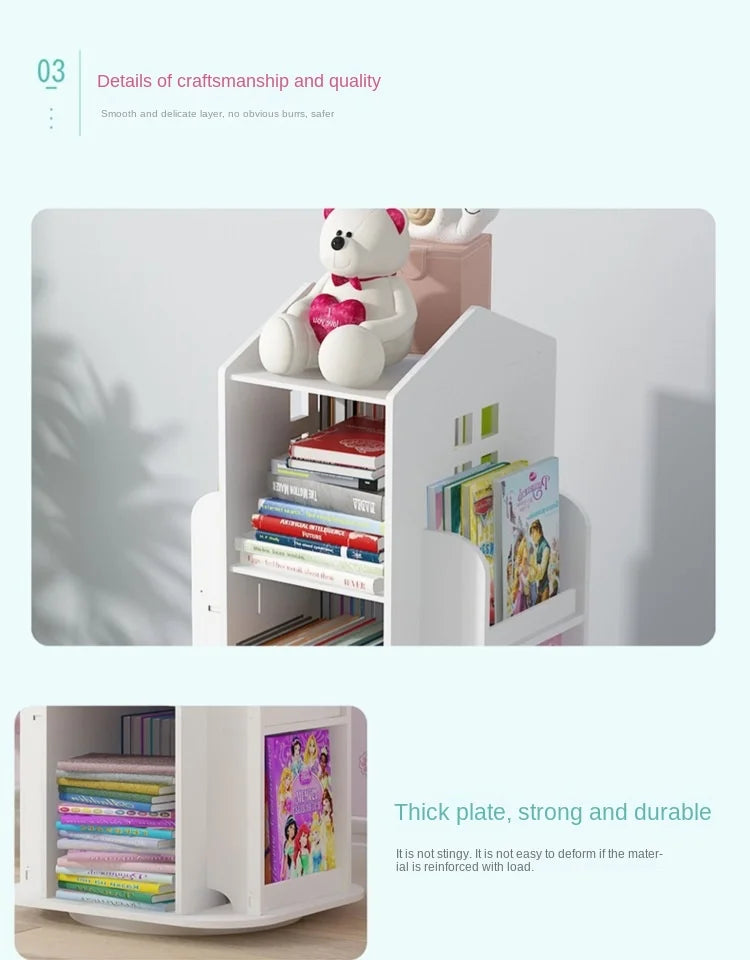 Creative floor-standing children's picture album rotating bookcase