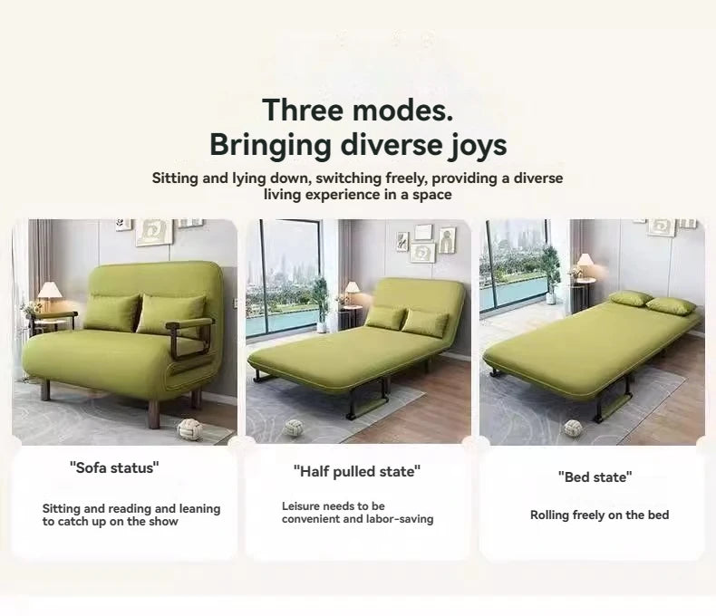 Auvitalliving Multifunctional dual-purpose fabric sofa foldable single bed