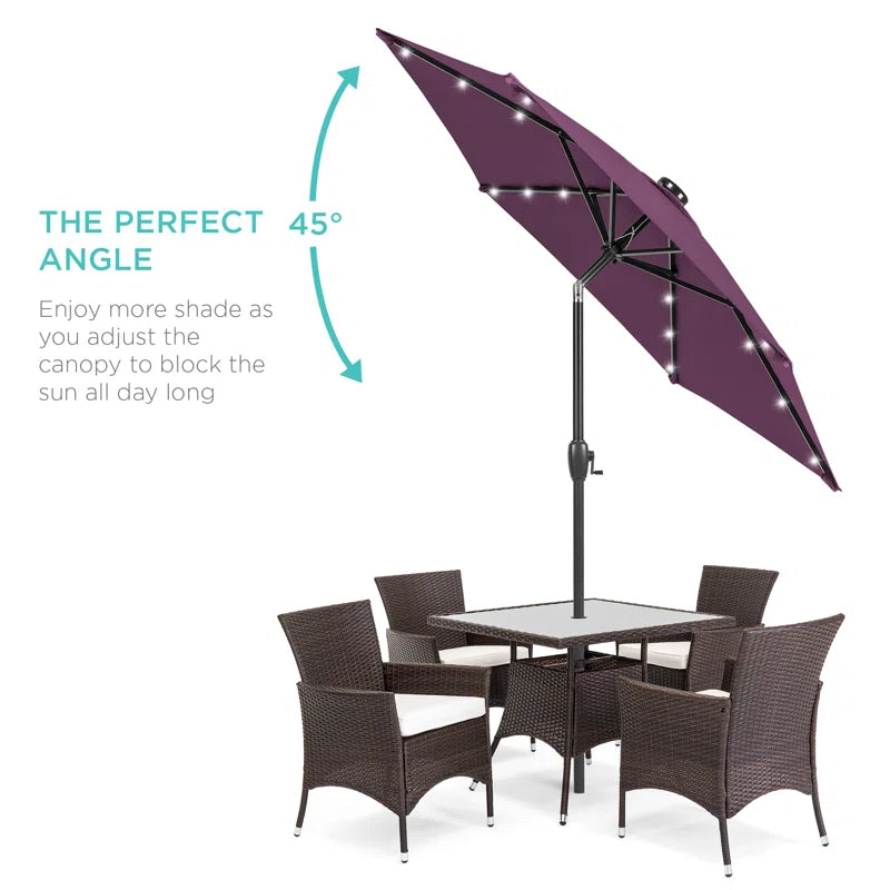 Auvitalliving 7.5Ft Outdoor Solar Patio Umbrella For Deck