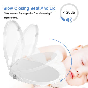 Non Electric Bidet Seat Toilet Seat with Self Cleaning Dual Nozzles Separated Rear & Feminine Cleaning Natural Water Spray, Soft Closed Toilet Seat, Easy DIY Installation (O Shape)