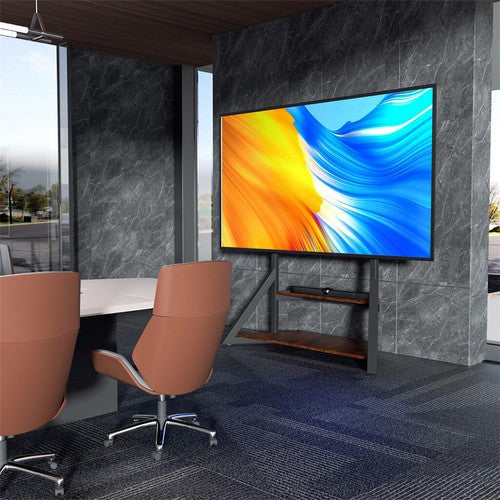 Reinforced Metal 65-100" TV Floor Stand 2 Tier Shelf TV Mount Adjustable Height