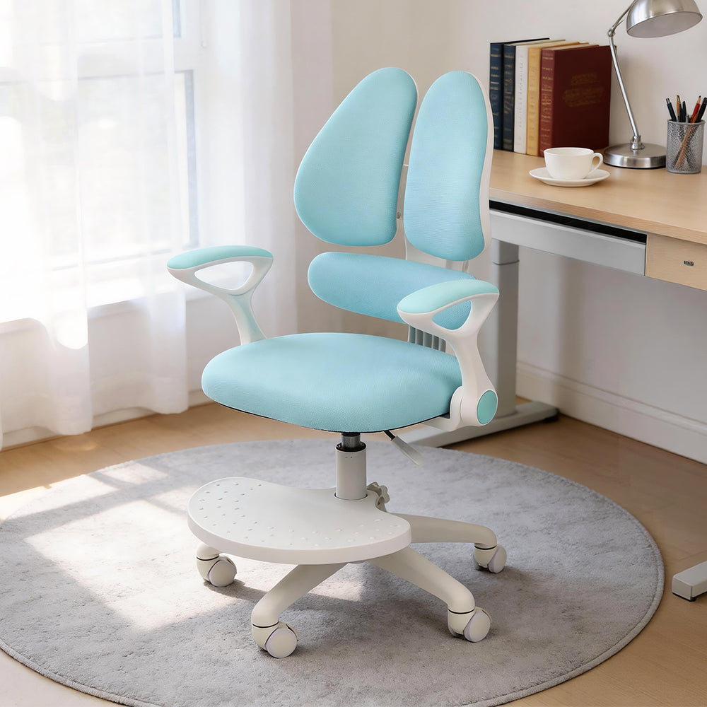 Kids Ergonomic Study Chair – Dual-Back Support, Adjustable Footrest, SGS Certified