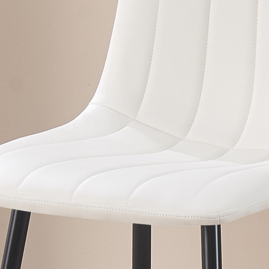 BRIBRION Dining Chairs Set of 2 Upholstered PU/Velvet Faux Leather Black Metal Legs for Kitchen