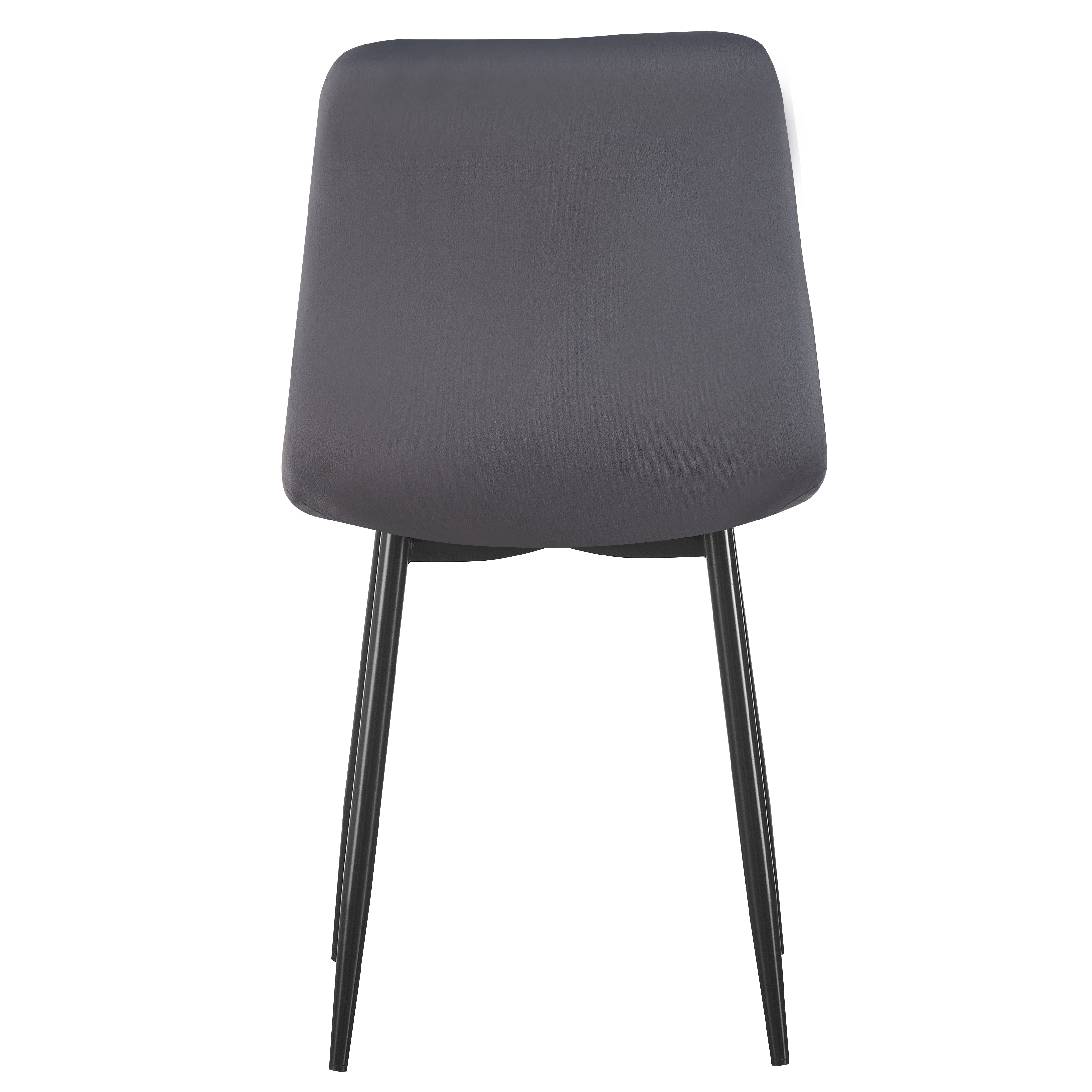 Dining Chairs Set of 2 Upholstered PU/Velvet Faux Leather Black Metal Legs for Kitchen