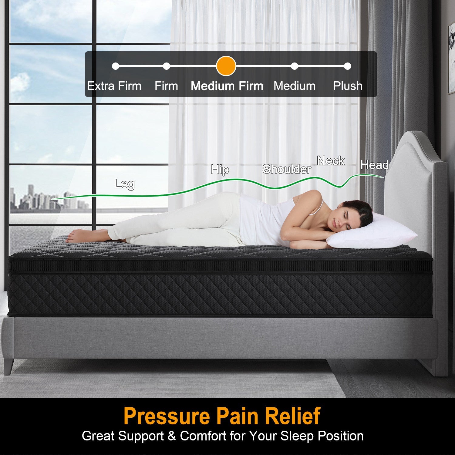 Viscountess 25cm Queen Double King Single Bed Mattress Gel Memory Foam Pocket Spring