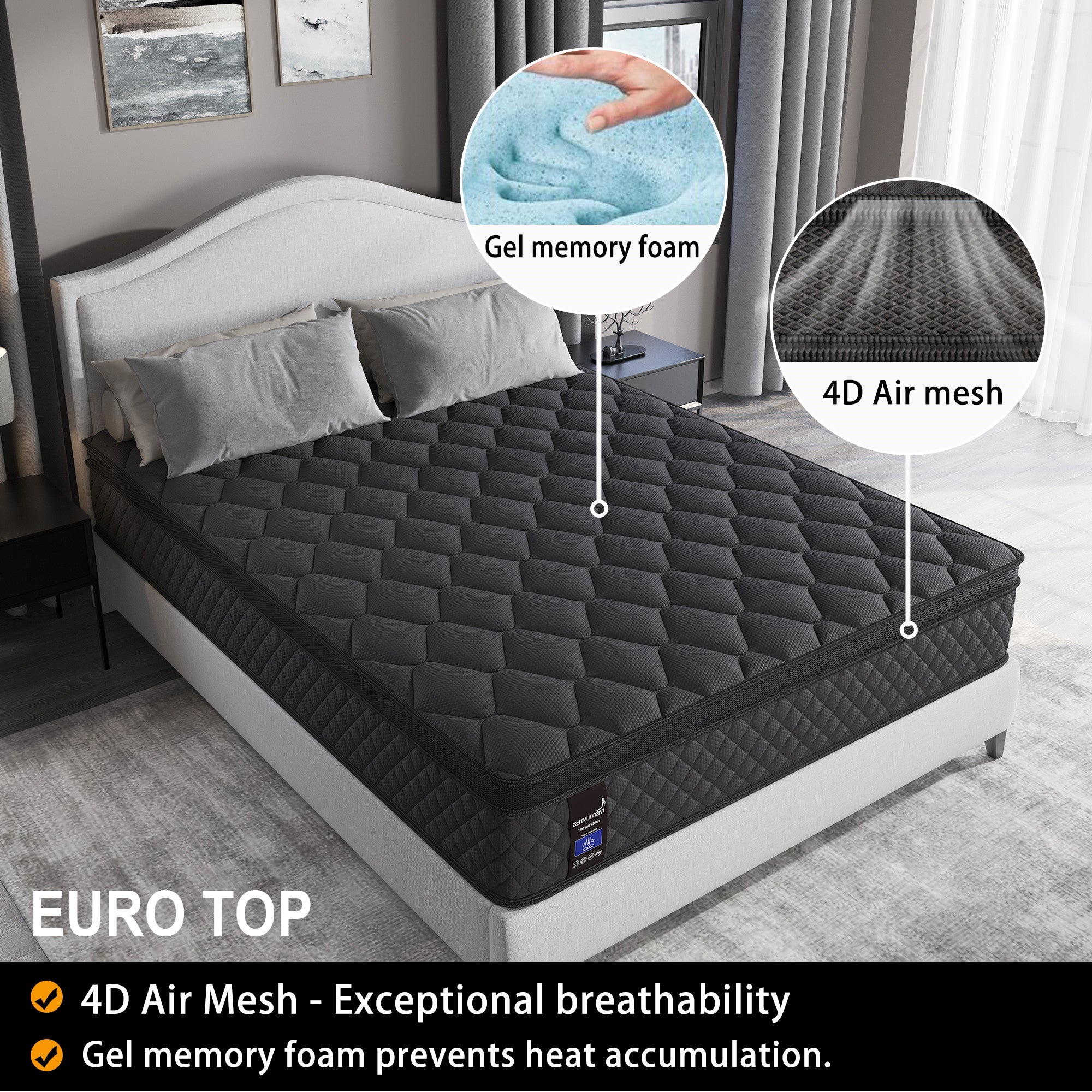 Viscountess Queen Double King Single Bed Mattress Gel Memory Foam