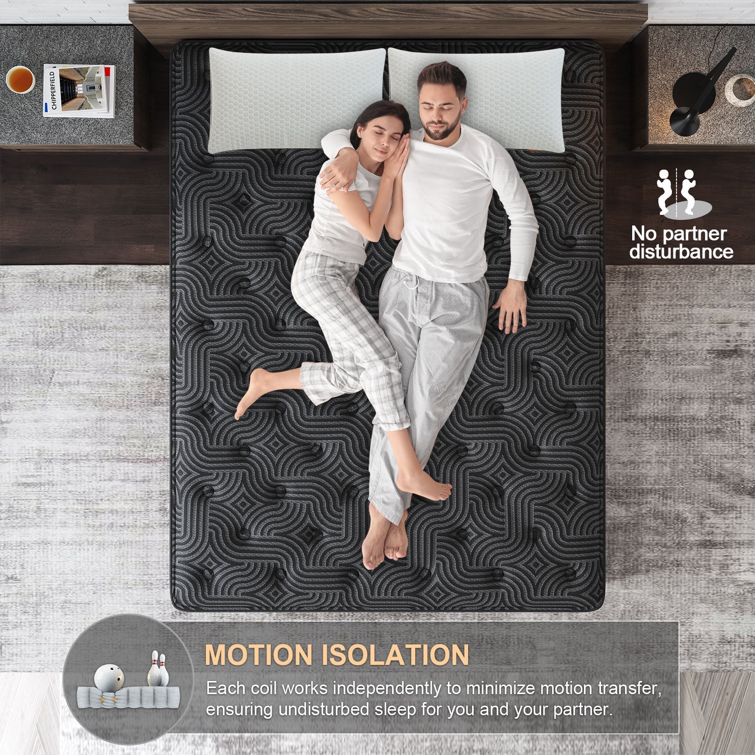 Viscountess 30cm Mattress Queen Double King Single Bed Medium Firm Spring Foam Euro Top