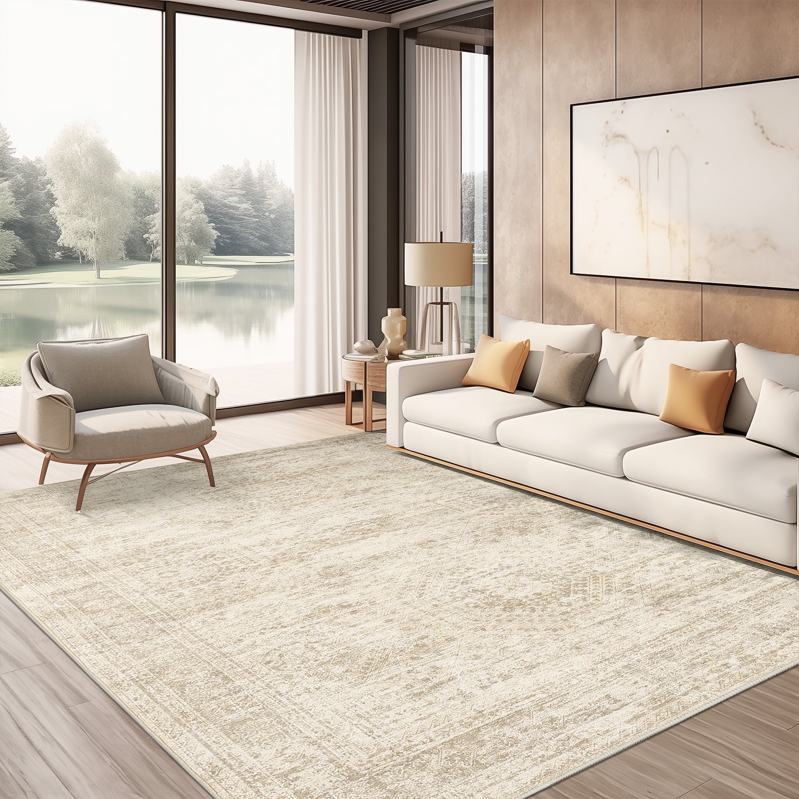 1pc Area Rug for Living Room Washable Rugs Non Slip Indoor Floor Carpet Foldable Large Soft Area Rug