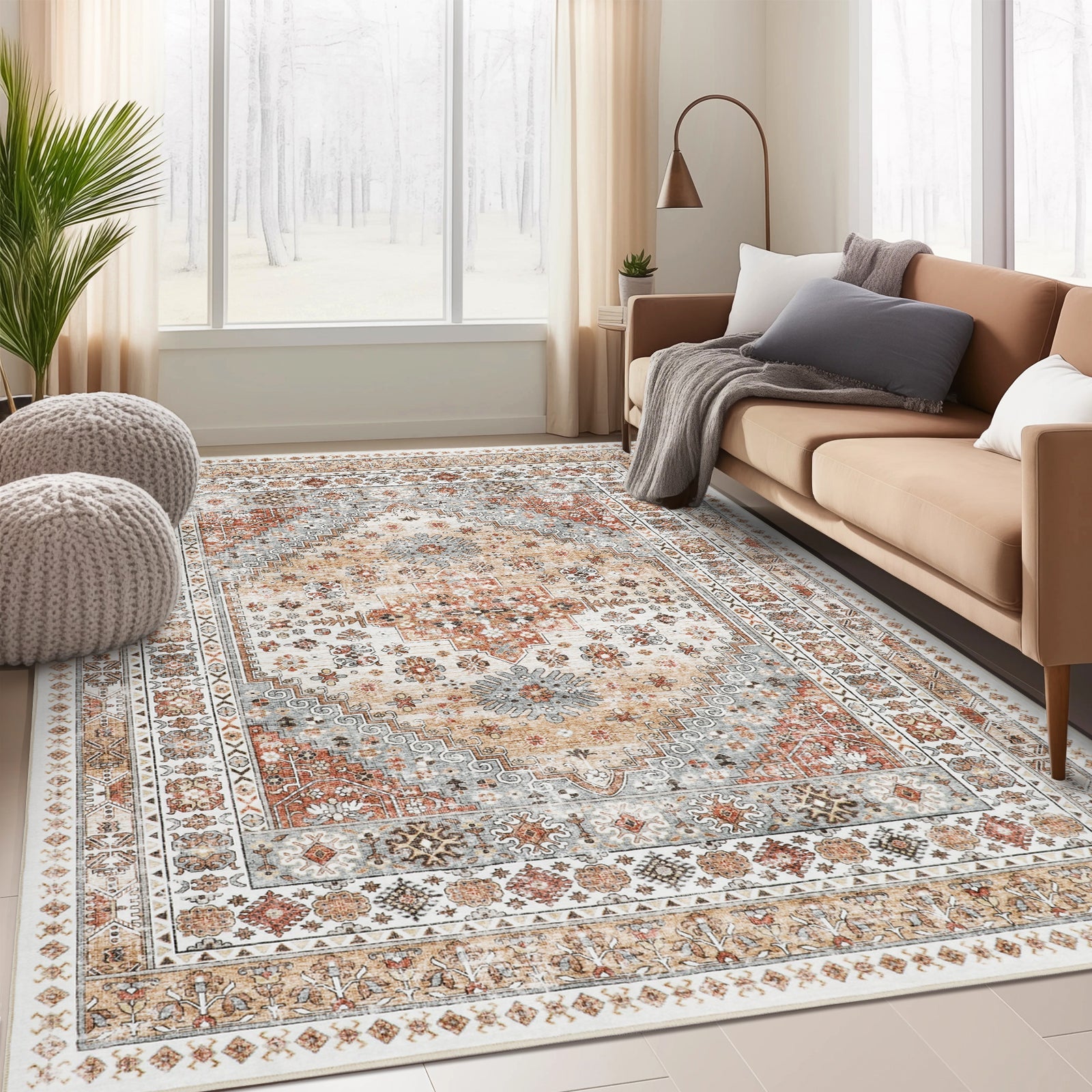 1pc Area Rug for Living Room Washable Rugs Non Slip Indoor Floor Carpet Foldable Large Soft Area Rug