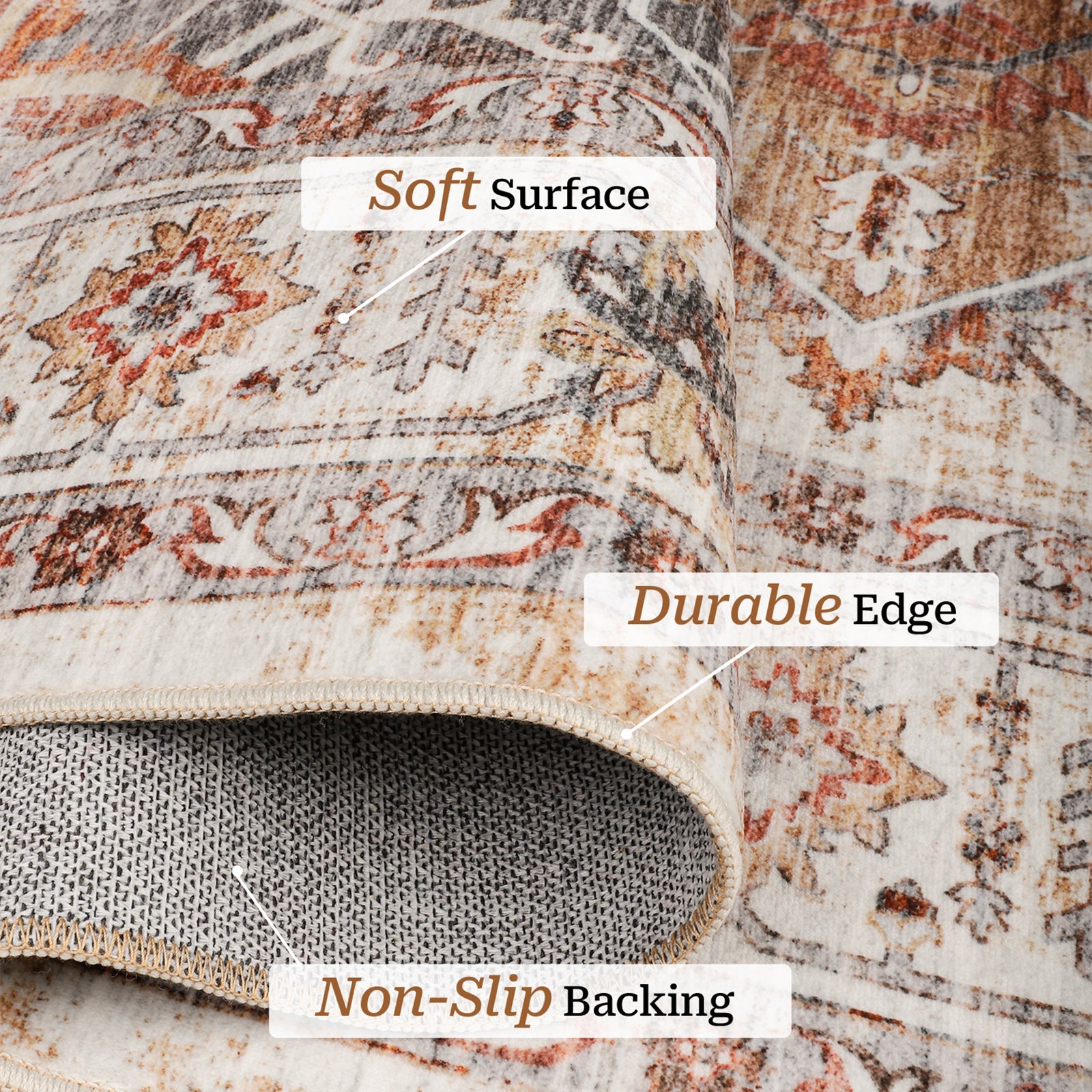 1pc Area Rug for Living Room Washable Rugs Non Slip Indoor Floor Carpet Foldable Large Soft Area Rug