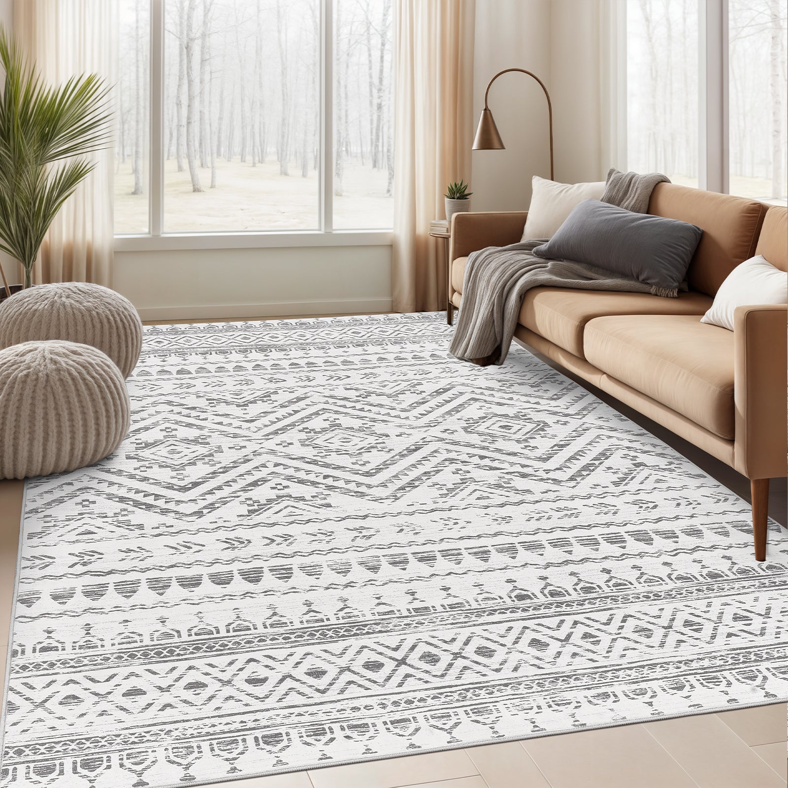 1pc Area Rug for Living Room Washable Rugs Non Slip Indoor Floor Carpet Foldable Large Soft Area Rug