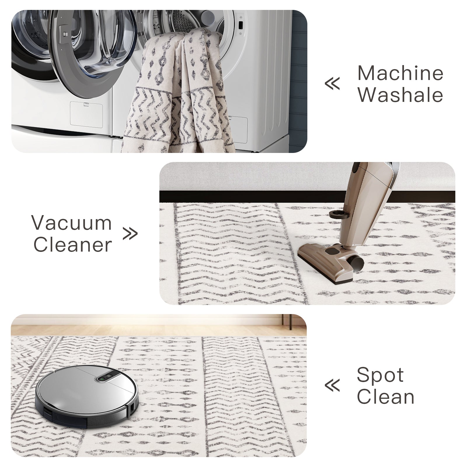 1pc Area Rug for Living Room Washable Rugs Non Slip Indoor Floor Carpet Foldable Large Soft Area Rug