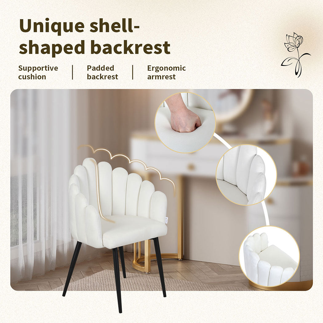 Familand Armchair Lounge Chair Accent Upholstered Arm Chairs Boucle Metal White