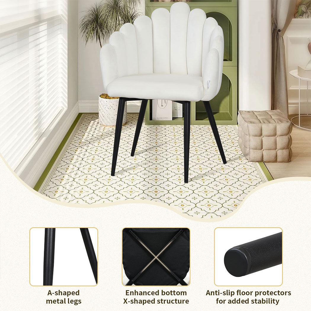 Familand Armchair Lounge Chair Accent Upholstered Arm Chairs Boucle Metal White