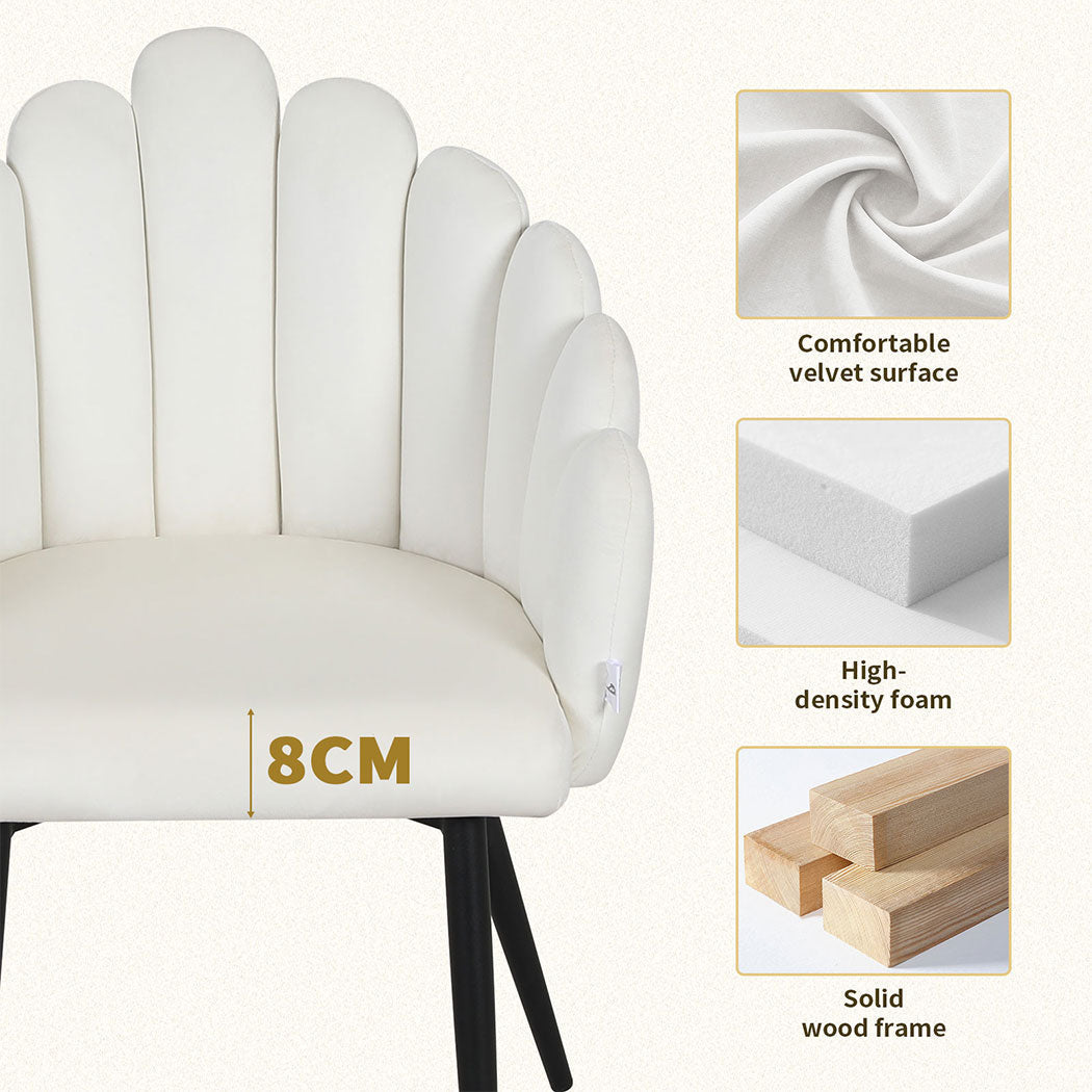 Familand Armchair Lounge Chair Accent Upholstered Arm Chairs Boucle Metal White