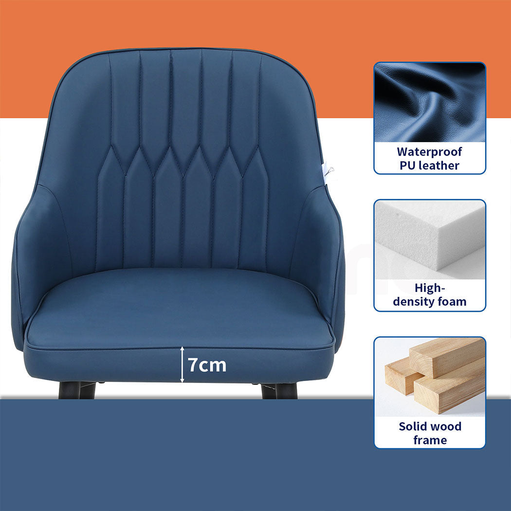 Familand Bar Stools x2 Leather Barstools Dining Kitchen Stool Chairs Metal