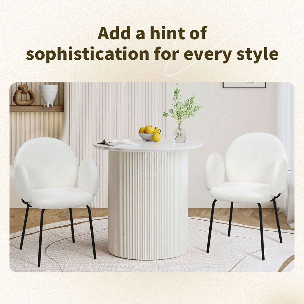 2x Dining Armchair Accent Padded Seat Living Room