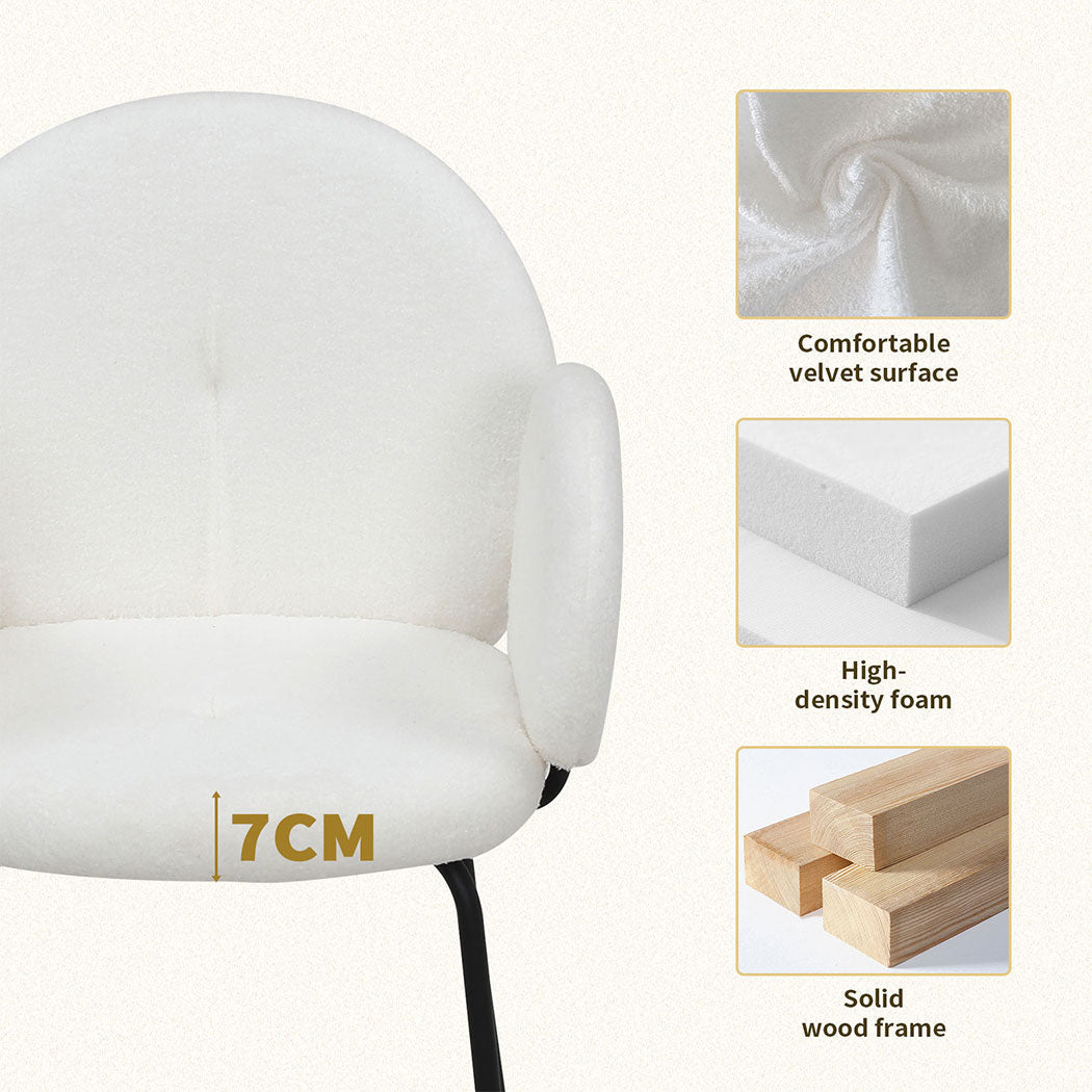 2x Dining Armchair Accent Padded Seat Living Room