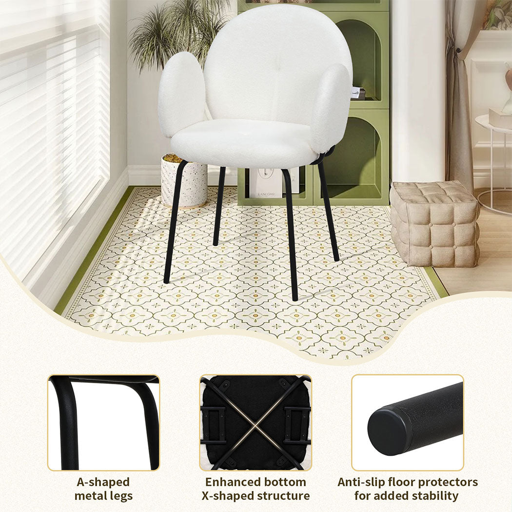 2x Dining Armchair Accent Padded Seat Living Room