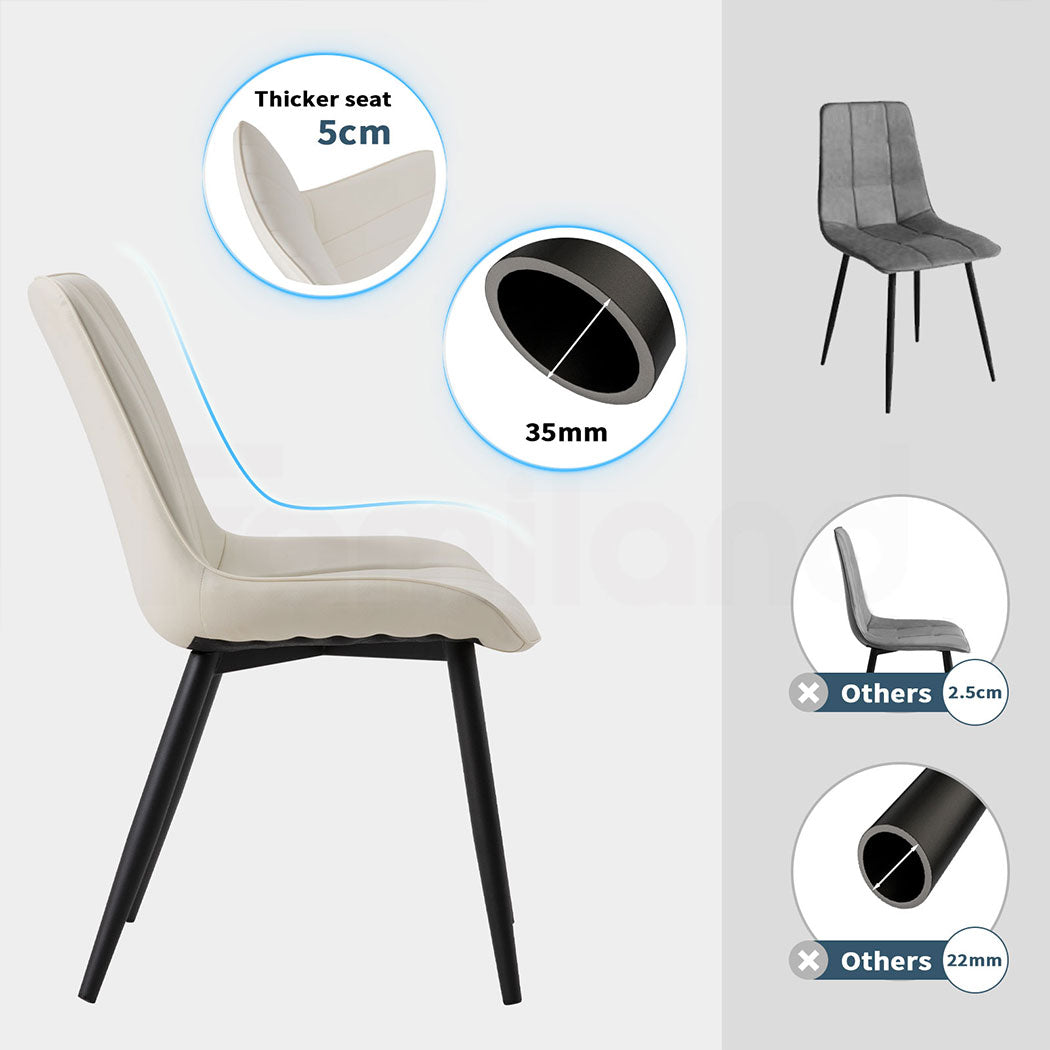 Familand 2x Dining Chairs Faux Leather Upholstered Kitchen  Chair