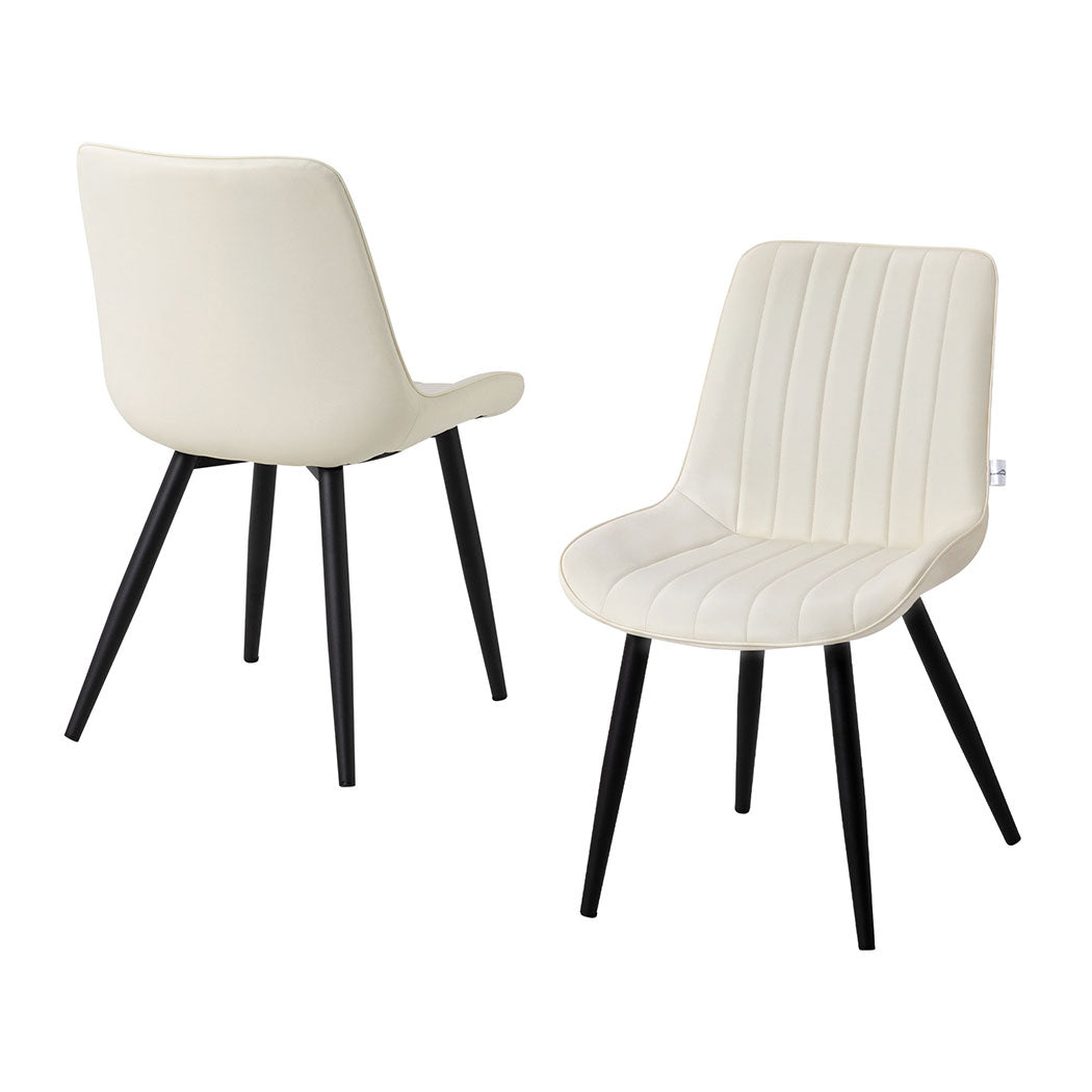 Familand 2x Dining Chairs Faux Leather Upholstered Kitchen  Chair