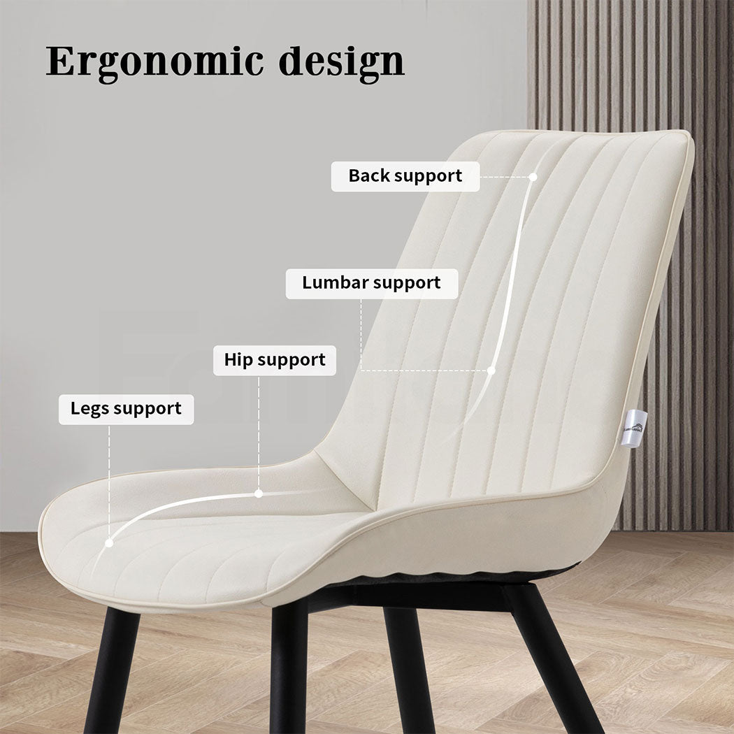 Familand 2x Dining Chairs Faux Leather Upholstered Kitchen  Chair