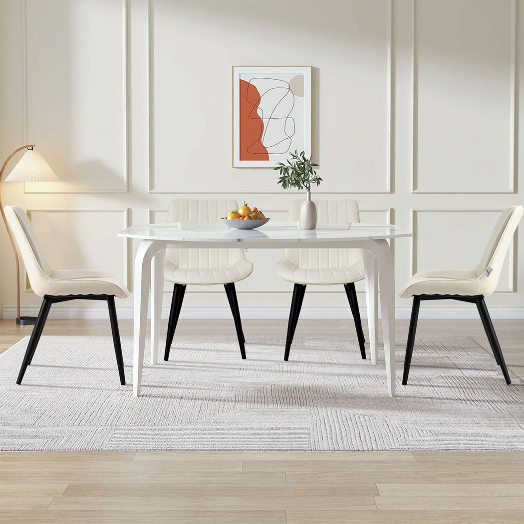 Familand 2x Dining Chairs Faux Leather Upholstered Kitchen  Chair