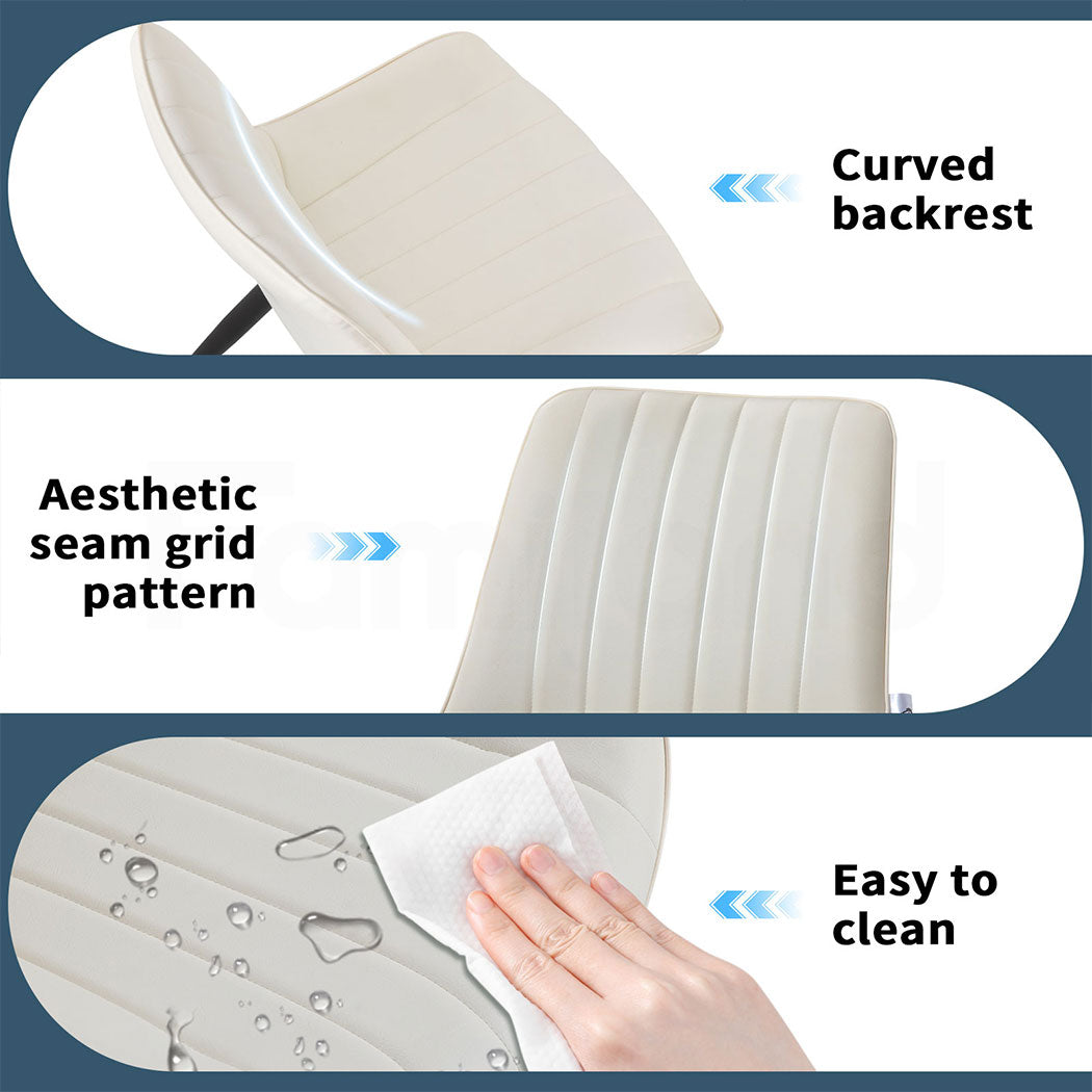 Familand 2x Dining Chairs Faux Leather Upholstered Kitchen  Chair