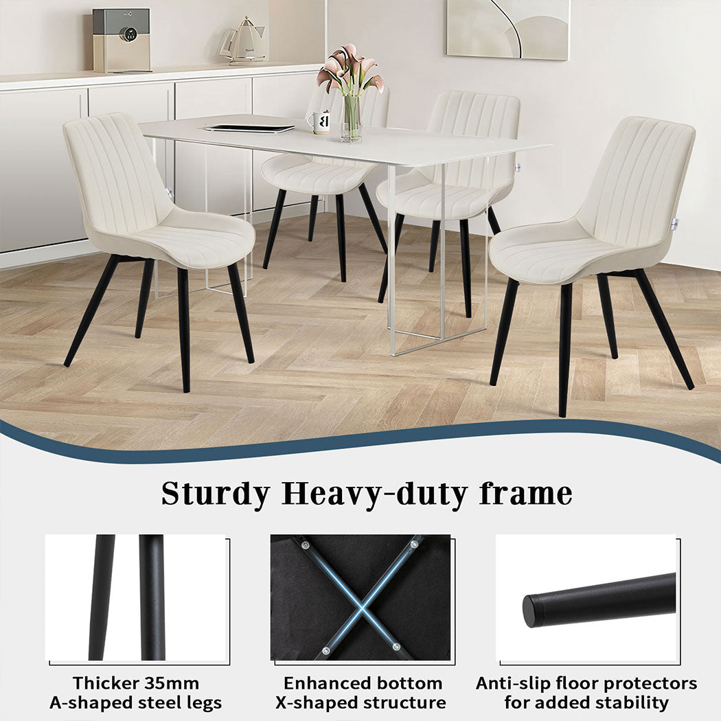 Familand 2x Dining Chairs Faux Leather Upholstered Kitchen  Chair