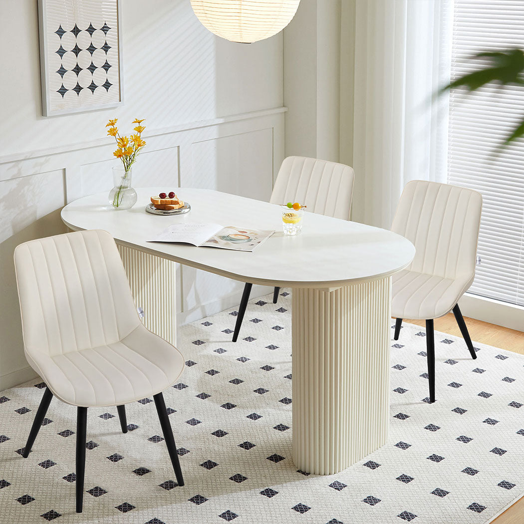 Familand 2x Dining Chairs Faux Leather Upholstered Kitchen  Chair