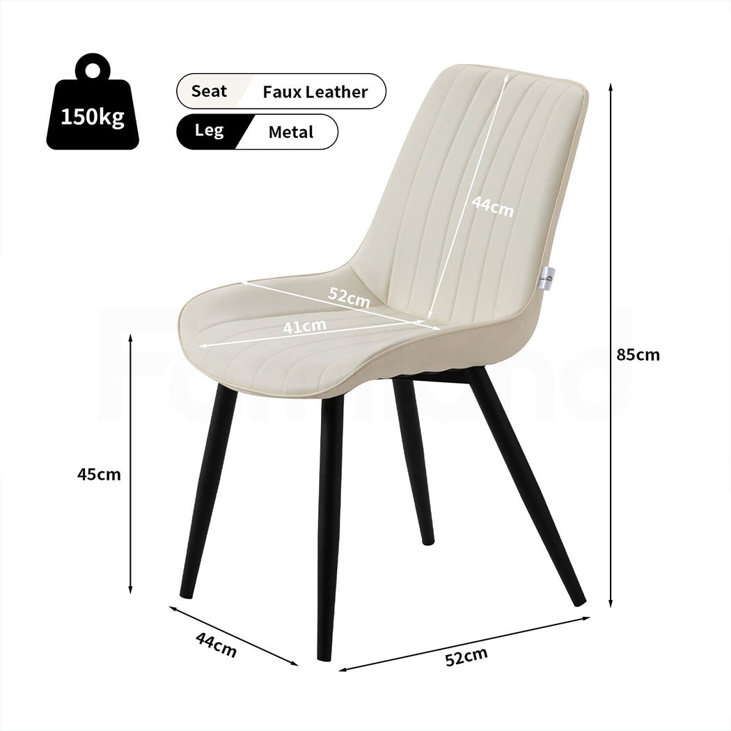 Familand 2x Dining Chairs Faux Leather Upholstered Kitchen  Chair