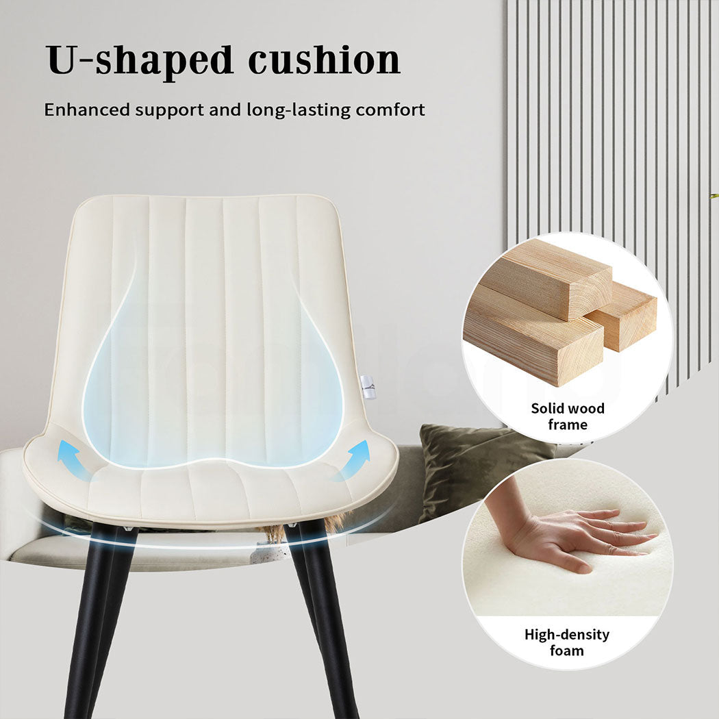 Familand 2x Dining Chairs Faux Leather Upholstered Kitchen  Chair