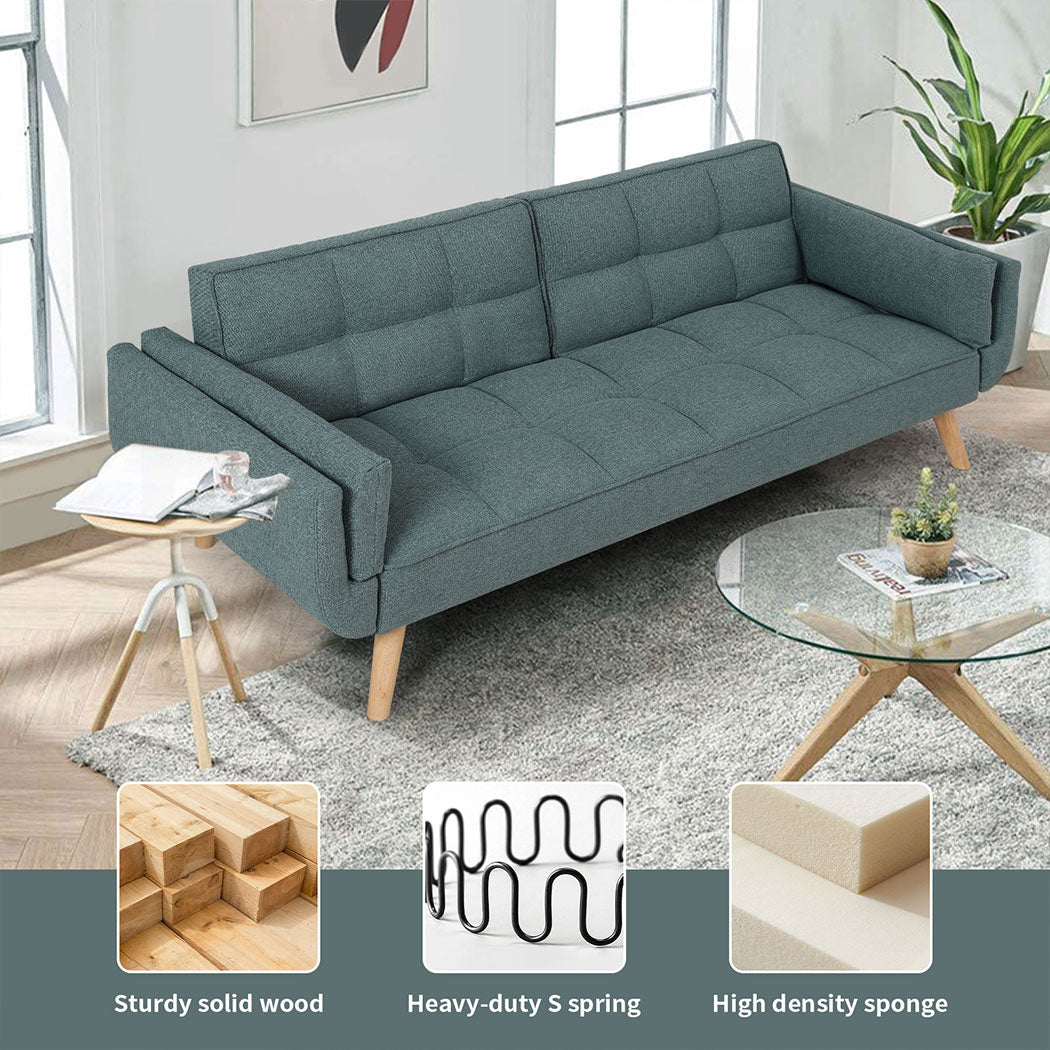 Familand 3 Seater Convertible Sofa Bed Loveseat Recliner Lounge