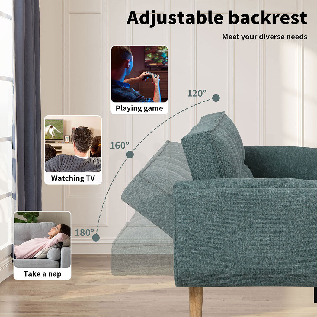 Finn 3 Seater Linen Sofa Bed
