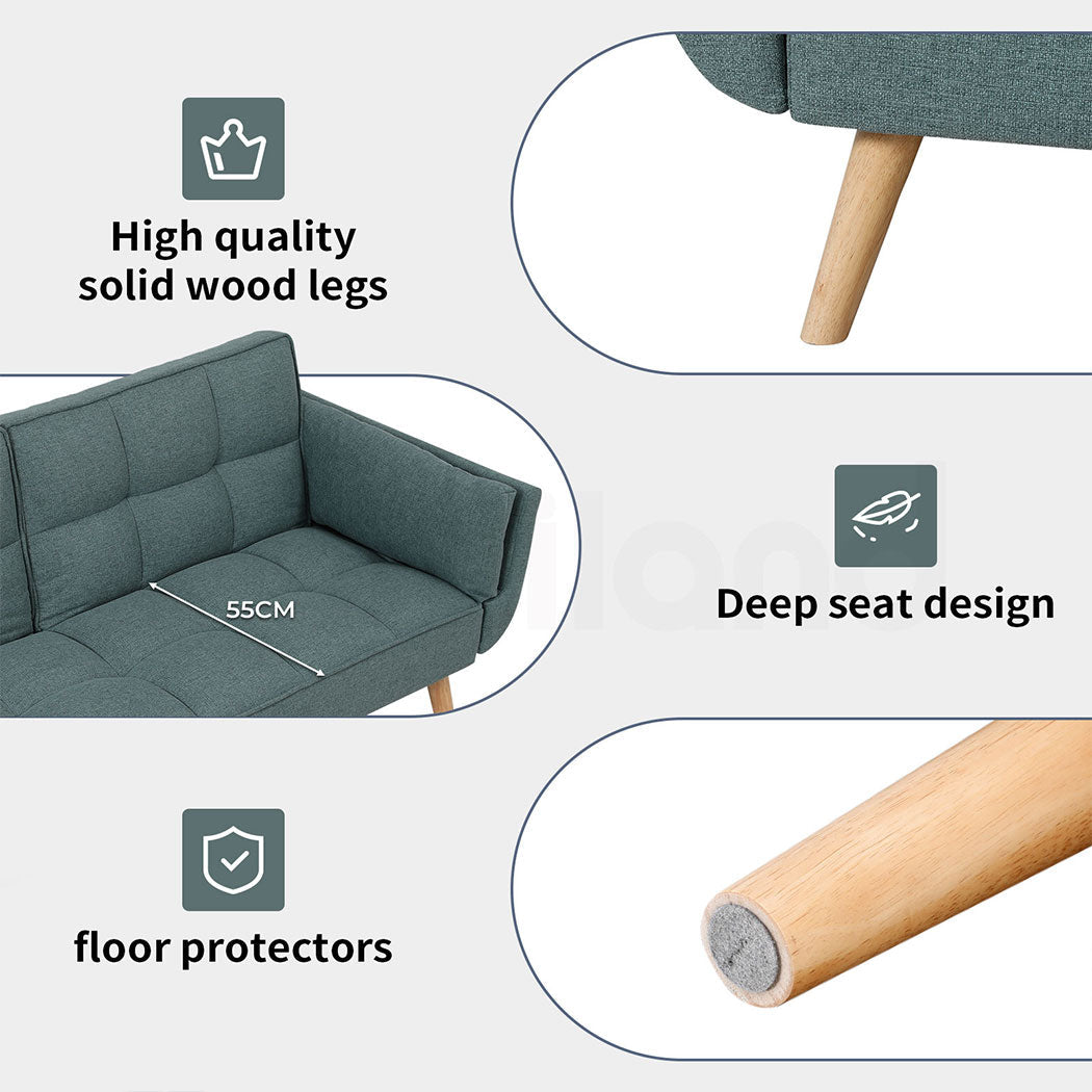 Finn 3 Seater Linen Sofa Bed