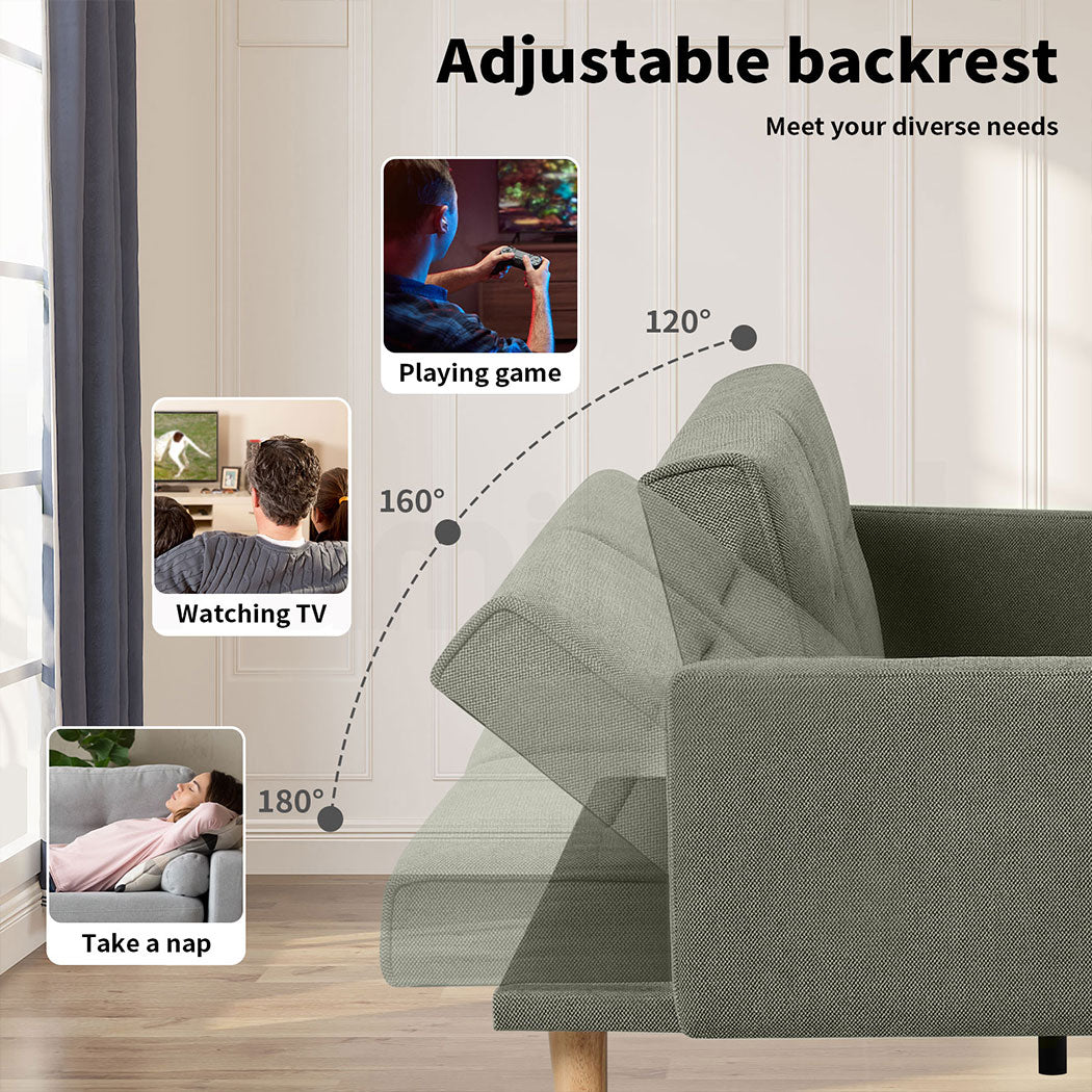 Grove 3 Seater Linen Sofa Bed