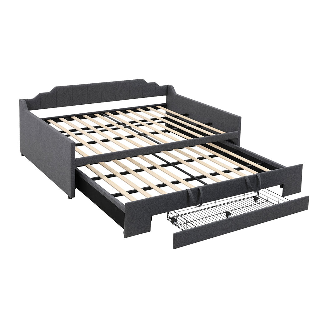 Familand Queen Daybed Trundle Bed Storage Drawer Upholstered Day Bed