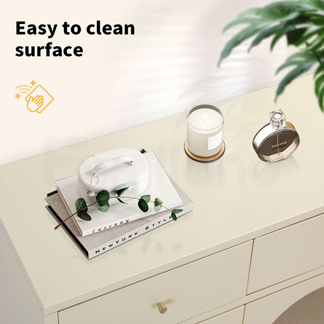 Familand Metal Buffet Sideboard Accent Storage Cabinet with 2x Drawers