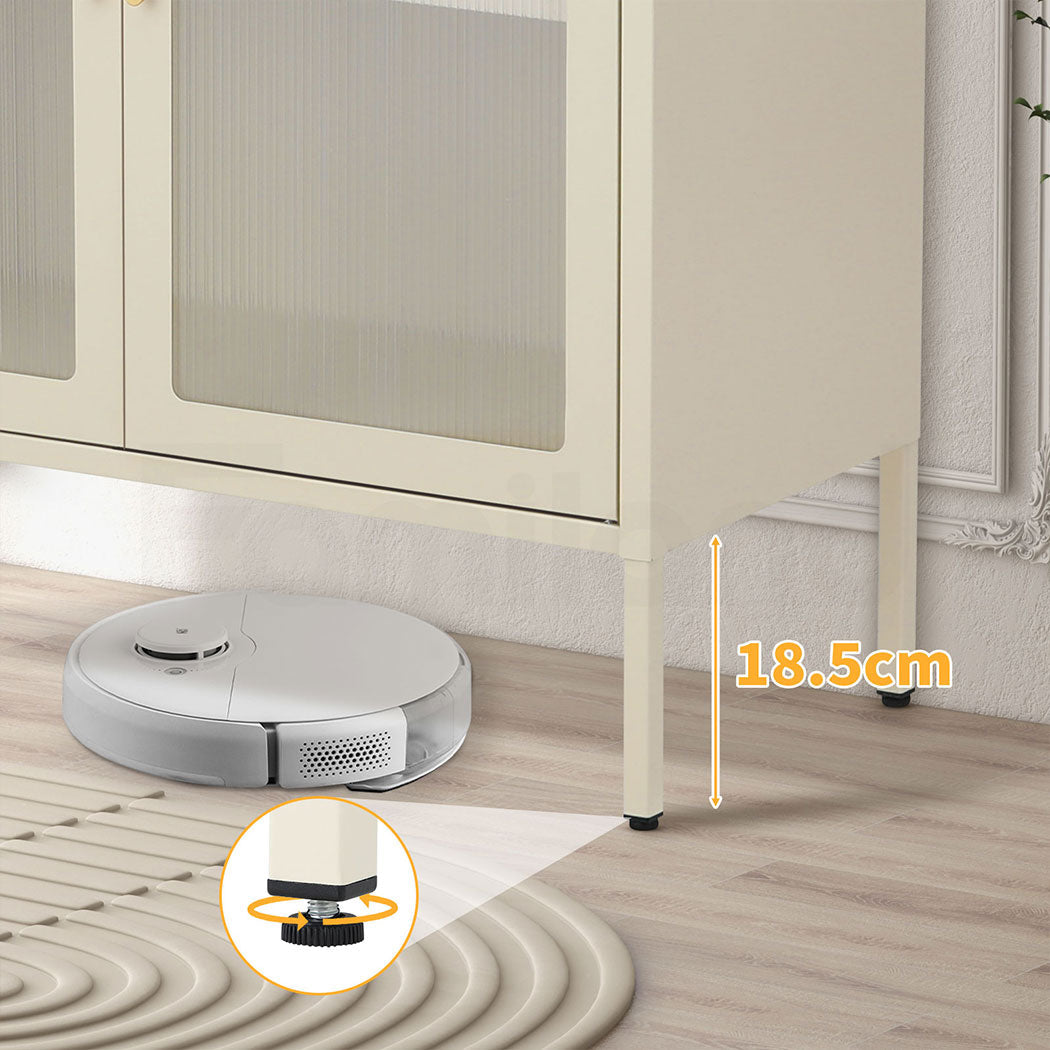 Familand Metal Buffet Sideboard Accent Storage Cabinet with 2x Drawers